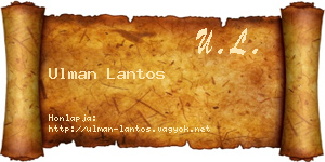Ulman Lantos névjegykártya